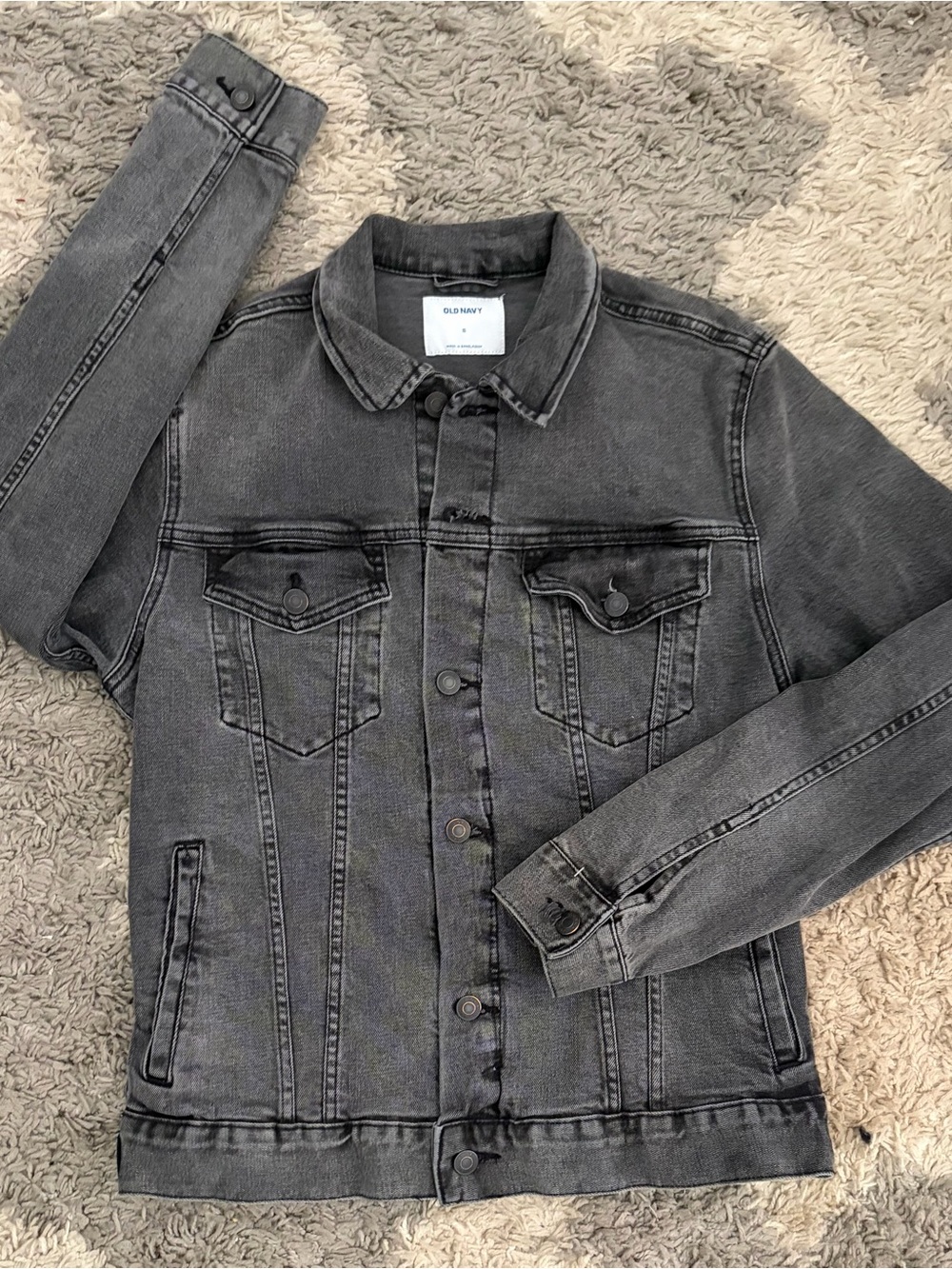 Old Navy Charcoal Gray Washed Denim Jacket